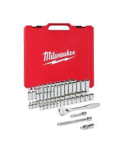 MLW48-22-9008 image(0) - Milwaukee Tool 3/8" Drive 56pc Ratchet & Socket Set - SAE & Metric