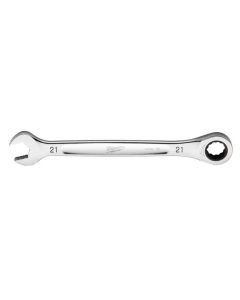 MLW45-96-9321 image(0) - Milwaukee Tool 21MM Metric Ratcheting Combination Wrench, 12-Point, Steel, Chrome