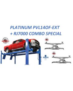 ATEAP-PVL14OF-EXT-COMBO image(0) - Atlas Automotive Equipment Atlas Equipment Platinum PVL14OF-EXT Alignment Lift + RJ7000 Rolling Jacks ALI Certified Combo (WILL CALL)