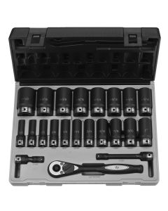 GRE82622D image(1) - Grey Pneumatic 1/2" Dr. 22pc Fractional Deep Duo-Socket Set - 6 P