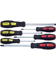 KKN166PS-6 image(0) - Ko-ken USA 166PS/6 Phillips and Flat Head Blade Through Type Screwdriver Set, PH1-2-3/SL5-6-8 - 6 pieces