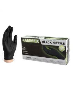AMXGPNB46100 image(0) - L GlovePlus P/F Textured Black Nitrile Gloves (100 per Box)