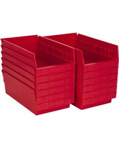 MRO89827083 image(0) - Msc Industrial Supply Shelf Bin, Red, 4 Inch x 11 5/8 Inch x 6 5/8 inch