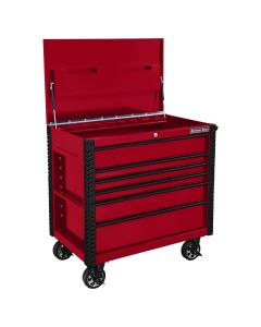 EXTEX4106TCRDBK image(0) - Extreme Tools 41 in. 6-Drawer Tool Cart w/Bumpers, Red w/Black-D