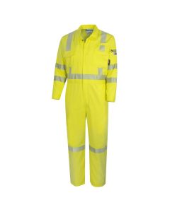 OBRZFE106-2XL image(0) - OBERON Coveralls - Hi-Vis FR/Arc-Rated 7.5 oz 88/12 - Hi-Vis Yellow - Size: 2XL