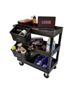 LUXEC111-B-OUTRIG image(0) - Luxor 32" x 18" Tub Cart - Three Shelves with Outrigger