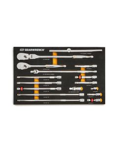KDT86522 image(0) - Gearwrench 18 Pc. 1/2" 90-Tooth Ratchet & Drive Tool Set
