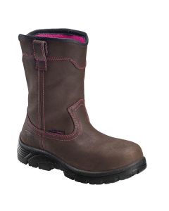 Avenger Work Boots Avenger Work Boots - Framer Wellington Series - Women's Mid-Calf Slip-On Work Boots - Composite Toe - IC|EH|SR - Brown/Black - Size: 5'5W