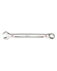 MLW45-96-9416 image(0) - Milwaukee Tool 1/2" SAE Combination Wrench, 12-Point, Steel, Chrome, Ergonomic, I-Beam Handle