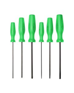 MAY27021LTHVG image(2) - Mayhew Hi Vis Green Mayhew 6 PC Long Slotted & Phillips Screwdriver Set