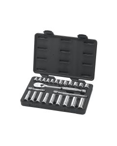 KDT80559 image(0) - GearWrench 24PC 3/8" DRIVE METRIC SOCKET SET (STD / DEEP)