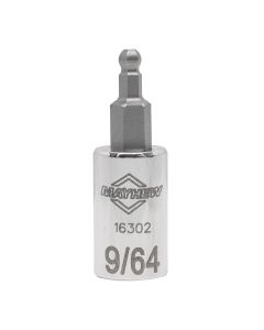 MAY16302 image(0) - Mayhew Mayhew 9/64-Inch SAE Ball Hex Short Insert Socket Bit, 1/4-Inch Drive