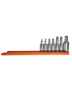 MAY16023 image(0) - Mayhew 7PC Metric Ball Hex Socket Bit Set