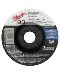 MLW49-94-4505 image(0) - Milwaukee Tool 4-1/2" x .045" x 7/8" Cut-Off Wheel (Type 27)