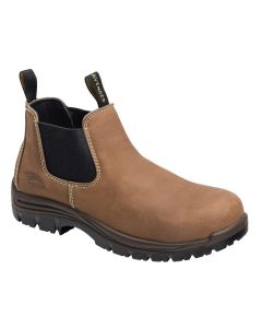 Avenger Work Boots Avenger Work Boots - Foreman Romeo Series - Women's Mid Top Slip-On Boots - Composite Toe - IC|EH|SR|PR - Brown/Black - Size: 5'5M