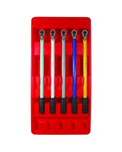 AFF - Torque Wrench Set - 1/2" Drive 5 Pc. - Preset - 65,100,120,120 & 140 Ft/Lbs (88-190 Nm)