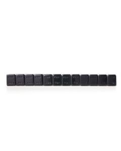 TMR7026FE-B image(2) - Tire Mechanic's Resource .25oz Segment Standard Profile Black Steel Tape Wheel Weights (48 strips)