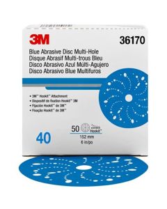 MMM36170 image(0) - 3M Hookit Blue Abrasive Disc Multihole 36170 (4PK)