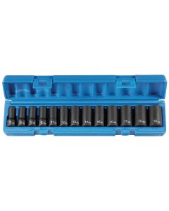 GRE1213MSD image(1) - Grey Pneumatic 3/8" Drive 13 Piece Semi Deep Metric Impact Set