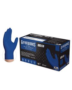 AMXGWRBN48100 image(0) - Gloveworks Royal Blue Nitrile Raised Diamond Texture Disposable Gloves, Size X-Large