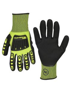 LEGGC161PL image(0) - Legacy Manufacturing Flexzilla&reg; Pro Impact Sandy Nitrile Dip Gloves, Black/ZillaGreen&trade;, L