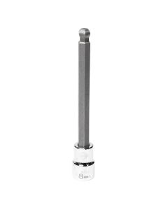 MAY16522 image(0) - Mayhew Mayhew 8 MM Metric Ball Hex Medium Insert Socket Bit, 3/8-Inch Drive