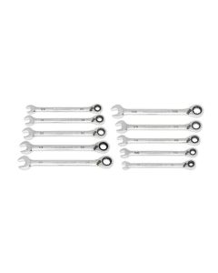 KDT86658 image(0) - 10 Pc. 90-Tooth 12 Point SAE Reversible Ratcheting Wrench Set