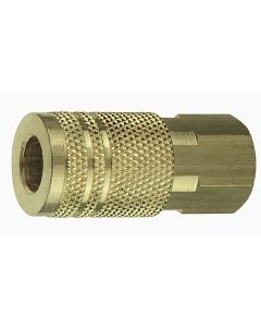 AMFC20B-10 image(0) - 1/4" Coupler 1/4" Female threads Brass Plated I/M Industrial- Pack of 10