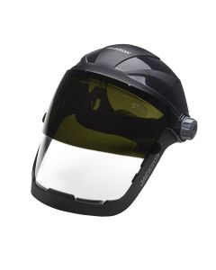 SRW14233 image(0) - Jackson Safety Jackson Safety - Face Shield - QUAD 500 Premium Multi-Purpose Series - 9' x 12.125' x 0.060" Window - Clear AF with Shade 8 IR Flip Visor - 370 Speed Dial Headgear