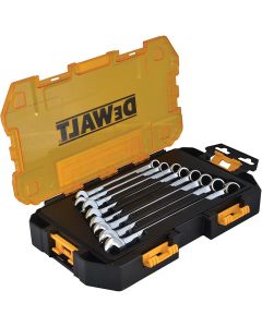 DWTDWMT3810 image(0) - DeWalt DEWALT TOUGH BOX 8PC METRIC COMBINATION WRENCH SET