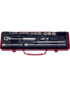 KKN3250M image(0) - Ko-ken USA 3250M 3/8 Sq. Dr. 17 Piece 6-Point Metric Socket set  7-19mm