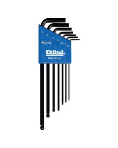 EKL13607 image(0) - Eklind Tool Company HEX KEY SET 7 PC BALL END METRIC LNG 1.5-6MM