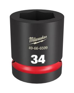 MLW49-66-6599 image(0) - Milwaukee Tool SHOCKWAVE Impact Duty  1"Drive 34MM Standard 6 Point Socket