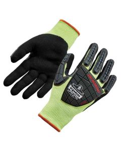 ERG17913 image(0) - Ergodyne 7141 M Lime Nitrile-Coated DIR Level 4 Cut-Resis Gloves