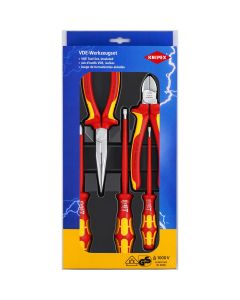 KNP002013 image(0) - KNIPEX 5-Piece Insulated Set (2 Pliers, 3 Wera Screwdrive
