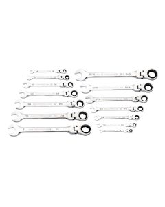KDT86759 image(1) - GearWrench 14 Pc 90T 12 PT SAE Flex Combi Ratchet Wrench Set