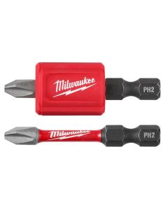 MLW48-32-4550 image(0) - Milwaukee Tool SHOCKWAVE Impact Duty Magnetic Attachment and PH2 Bit Set - 3PC