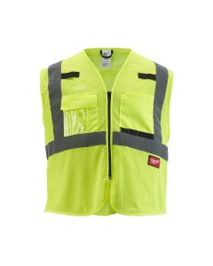 MLW48-73-5113 image(0) - Class 2 High Visibility Yellow Mesh Safety Vest - 2XL/3XL