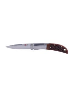 Sunex Knife HJBCC LB AUS8 58HRC Satin 2.5in Trad SSB Brown Leather