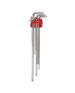 VES8309BPXLU image(0) - Vessel Tools Ball Point Hex L-Key Wrench (Extra Long Type) 9PC. Set No.8309BP-XLU