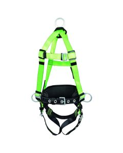SRWV8255214 image(0) - PeakWorks - Contractor Harness with Positioning Belt - Grommeted Leg Straps - 3D - Class AP - Size XL