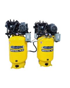 EMXESP07A080V3 image(0) - EMAX Two EMAX  10HP 1ph 80 Gallon Vertical Solo Mounted Alternating Silent Air compressors-w/Pressure Lubricated pumps