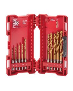 Milwaukee Tool SHOCKWAVE Impact Duty RED HELIX Titanium Metric Drill Bit Set &hyphen; 10PC