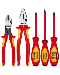 KNIPEX 5PC PLIERS/SCREWDRR TOOL SET-1,000V INSLTD