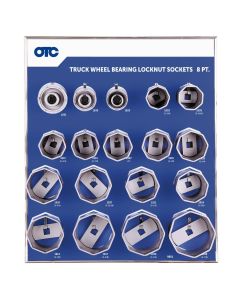 OTC9851 image(0) - OTC 8-pt Wheel Bearing Locknut Sockets with Tool Board