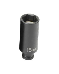 Grey Pneumatic SOC 15MM 1/4D IMP MAG 6PT DP BLK