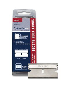 ASR66-0403 image(1) - AccuTec Pro Steel Back Single Edge Razor Blade .009 2 Facet, 100 Pack