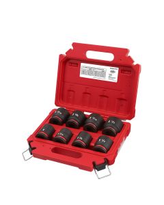 MLW49-66-7017 image(0) - Milwaukee Tool 8PCSHOCKWAVE Impact Duty 3/4" Drive SAE Standard 6 Point Socket Set