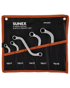 SUN9940M image(0) - S-STYLE DOUBLE BOX END METRIC WRENCH SET, 5 PC.