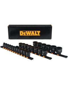 DWTDWMT19243 image(0) - DeWalt  26 Piece 1/2 in Drive Metric Impact Socket Set 6 PT